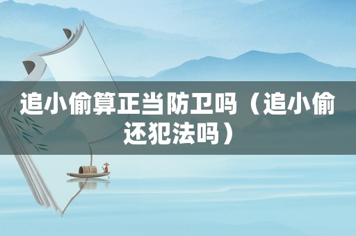 追小偷算正當防衛(wèi)嗎（追小偷還犯法嗎）