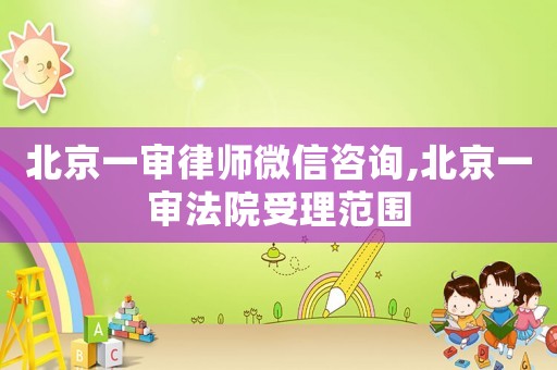 北京一審律師微信咨詢,北京一審法院受理范圍