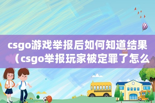 csgo游戲舉報后如何知道結果（csgo舉報玩家被定罪了怎么看是誰）