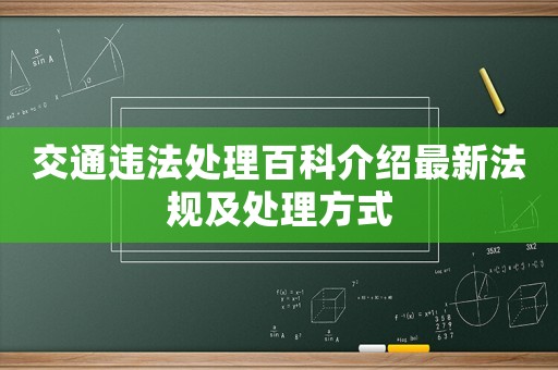 交通違法處理百科介紹最新法規(guī)及處理方式