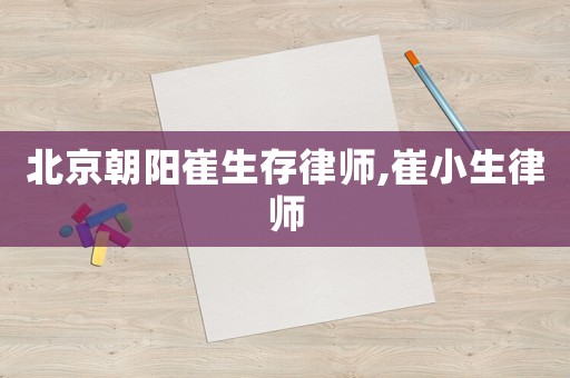 北京朝陽(yáng)崔生存律師,崔小生律師