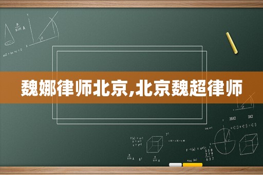 魏娜律師北京,北京魏超律師
