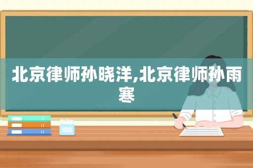 北京律師孫曉洋,北京律師孫雨寒