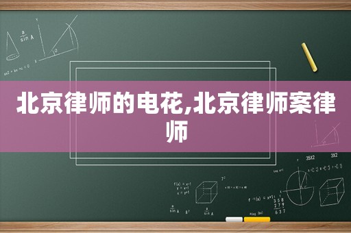北京律師的電花,北京律師案律師