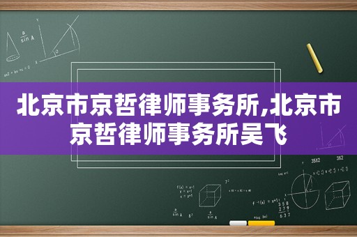 北京市京哲律師事務所,北京市京哲律師事務所吳飛