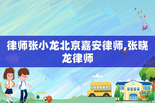 律師張小龍北京嘉安律師,張曉龍律師