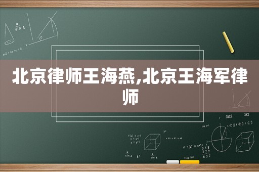 北京律師王海燕,北京王海軍律師