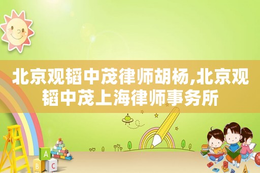 北京觀韜中茂律師胡楊,北京觀韜中茂上海律師事務(wù)所