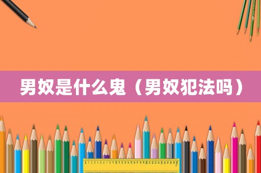男奴是什么鬼（男奴犯法嗎）