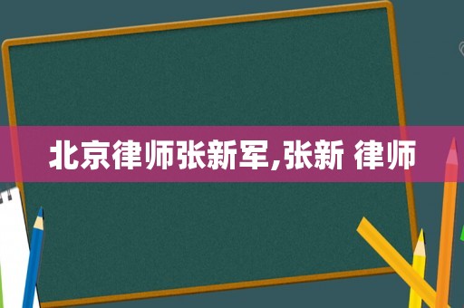 北京律師張新軍,張新 律師