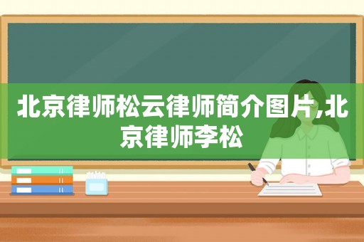 北京律師松云律師簡介圖片,北京律師李松