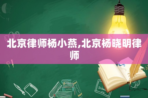 北京律師楊小燕,北京楊曉明律師