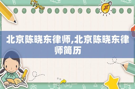 北京陳曉東律師,北京陳曉東律師簡歷