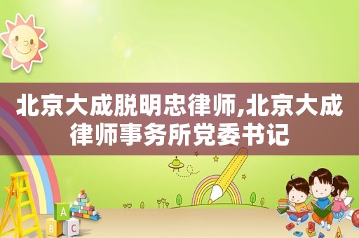 北京大成脫明忠律師,北京大成律師事務(wù)所黨委書記