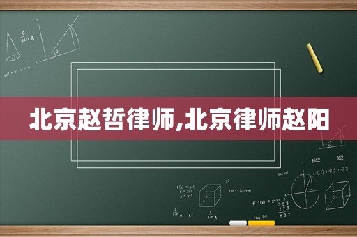北京趙哲律師,北京律師趙陽