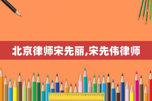 北京律師宋先麗,宋先偉律師
