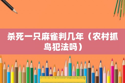 殺死一只麻雀判幾年（農村抓鳥犯法嗎）