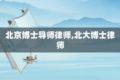 北京博士導(dǎo)師律師,北大博士律師