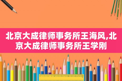 北京大成律師事務所王海風,北京大成律師事務所王學剛