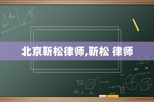 北京靳松律師,靳松 律師