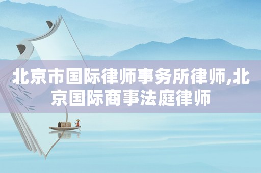 北京市國際律師事務(wù)所律師,北京國際商事法庭律師