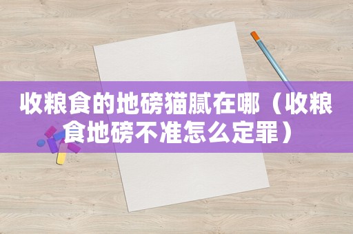 收糧食的地磅貓膩在哪（收糧食地磅不準怎么定罪）