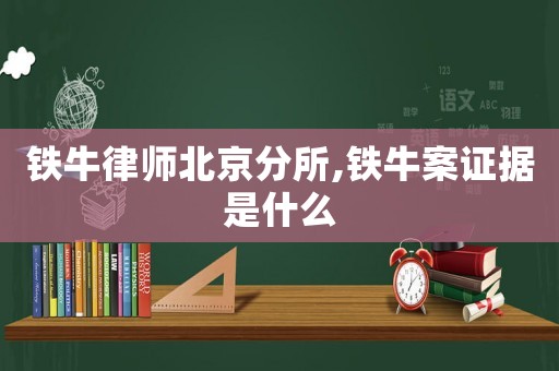 鐵牛律師北京分所,鐵牛案證據是什么