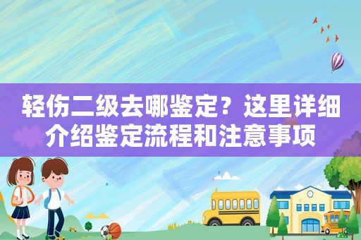 輕傷二級去哪鑒定？這里詳細介紹鑒定流程和注意事項