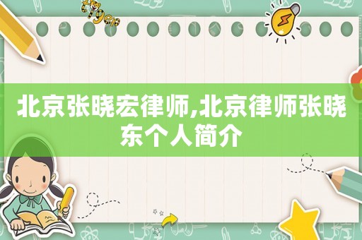 北京張曉宏律師,北京律師張曉東個人簡介
