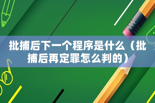 批捕后下一個程序是什么（批捕后再定罪怎么判的）