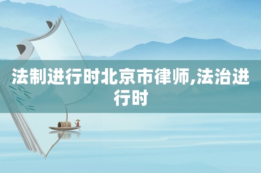 法制進行時北京市律師,法治進行時