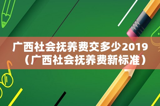 廣西社會撫養費交多少2019（廣西社會撫養費新標準）