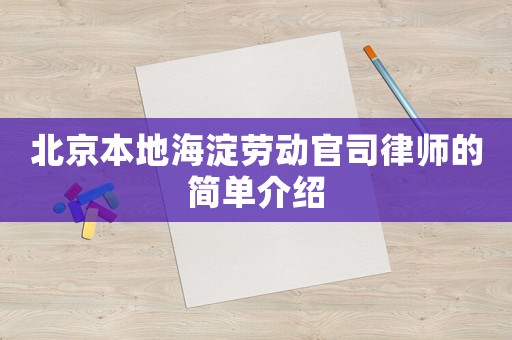 北京本地海淀勞動官司律師的簡單介紹