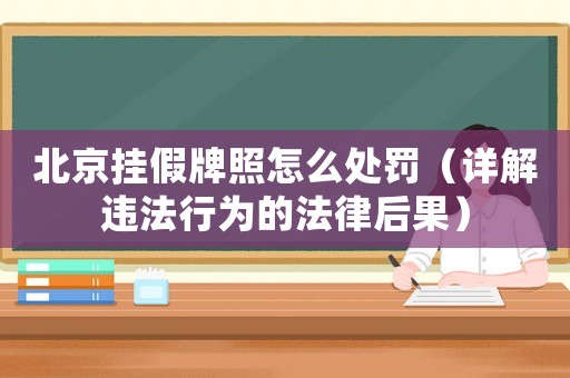 北京掛假牌照怎么處罰（詳解違法行為的法律后果）