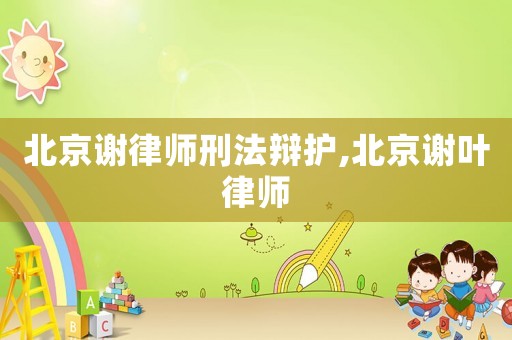 北京謝律師刑法辯護(hù),北京謝葉律師