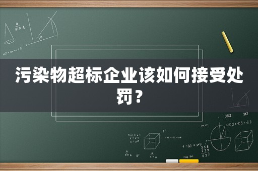 污染物超標(biāo)企業(yè)該如何接受處罰？