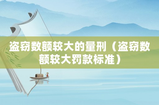 盜竊數(shù)額較大的量刑（盜竊數(shù)額較大罰款標(biāo)準(zhǔn)）