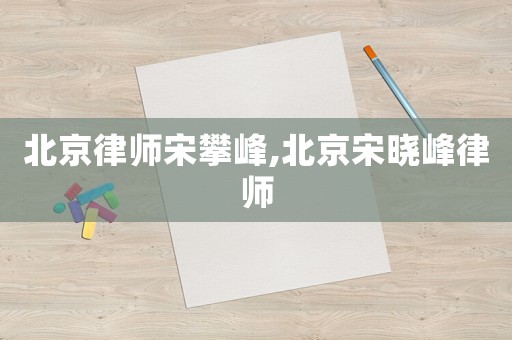 北京律師宋攀峰,北京宋曉峰律師