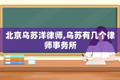 北京烏蘇洋律師,烏蘇有幾個(gè)律師事務(wù)所