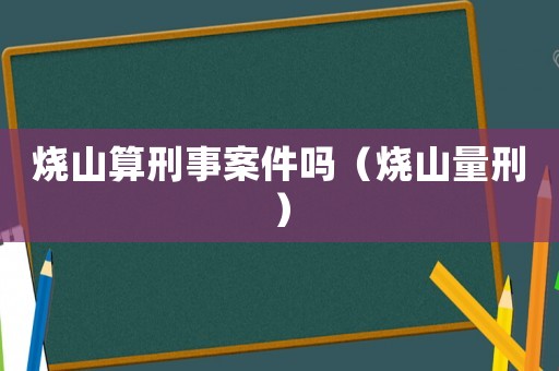 燒山算刑事案件嗎（燒山量刑）