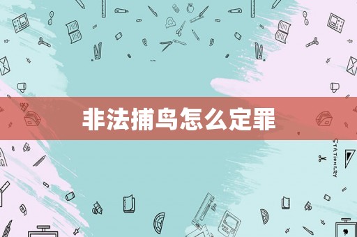 非法捕鳥怎么定罪
