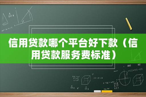 信用貸款哪個(gè)平臺(tái)好下款（信用貸款服務(wù)費(fèi)標(biāo)準(zhǔn)）