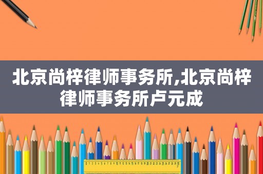 北京尚梓律師事務(wù)所,北京尚梓律師事務(wù)所盧元成