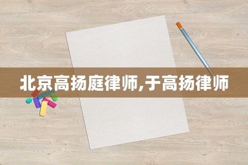 北京高揚庭律師,于高揚律師