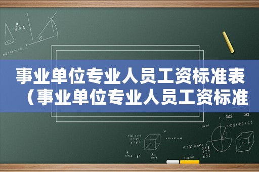 事業單位專業人員工資標準表（事業單位專業人員工資標準）
