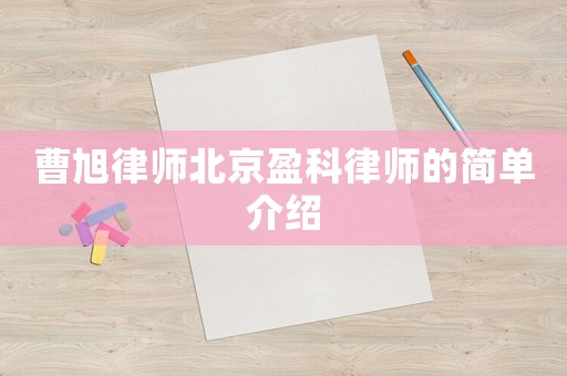 曹旭律師北京盈科律師的簡單介紹