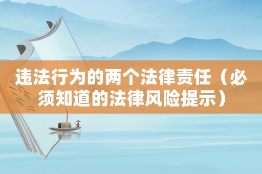 違法行為的兩個法律責任（必須知道的法律風險提示）