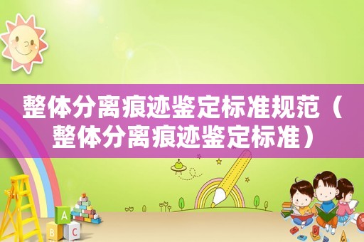 整體分離痕跡鑒定標(biāo)準(zhǔn)規(guī)范（整體分離痕跡鑒定標(biāo)準(zhǔn)）