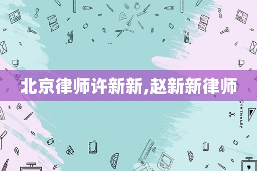北京律師許新新,趙新新律師