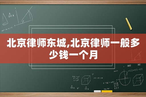 北京律師東城,北京律師一般多少錢一個月